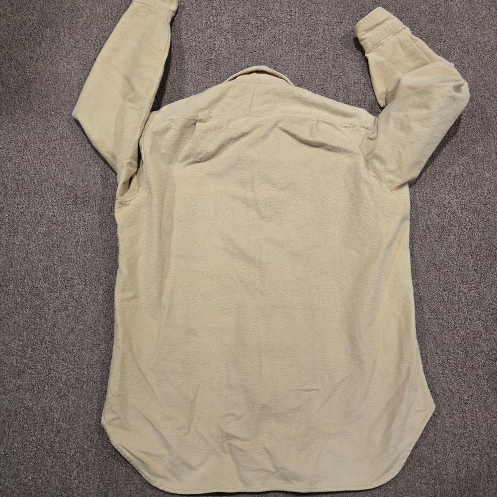 Vintage Eddie Bauer Chamois Shirt Mens L Tan Beige Heavy Flannel 80s Hiking L/S - Picture 6 of 6